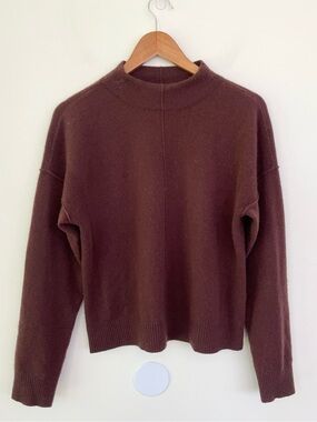 100% Cashmere Design History Front Seamed Oversized Crew Neck Sweater S Small